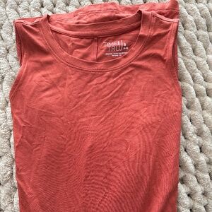 TWO dresses - green & orange - knee length sleeveless dresses size XS & S NWT